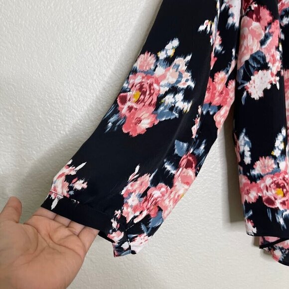 Torrid Black Studio Crepe De Chine Button Front Long Sleeve Blouse Top Size 4x - Picture 5 of 13